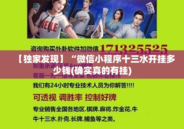 【独家发现】“微信小程序十三水开挂多少钱(确实真的有挂)